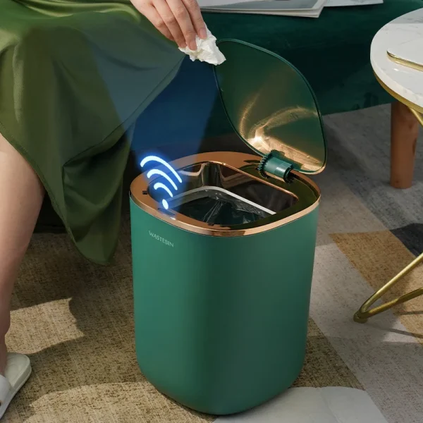Waterproof Bathroom Smart Sensor Trash Can 12L Garbage Bucket automatic Trash Bin For kitchen Toilet Wastebasket Smart Home 2