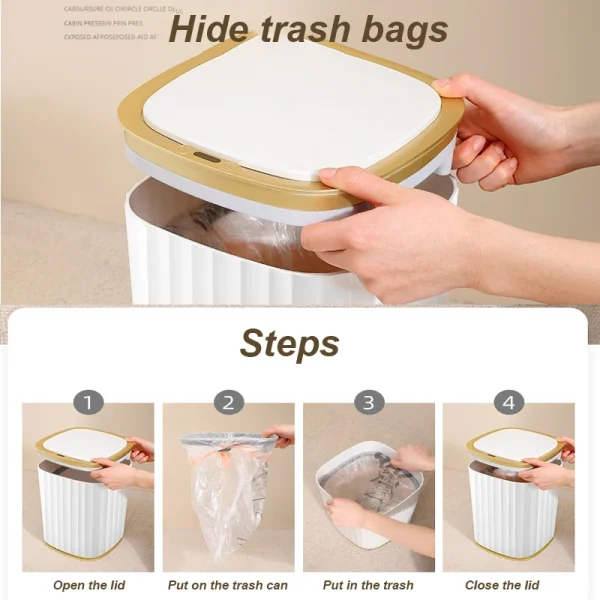 12/15L Smart Trash Can Home Kitchen Wastebasket Garbage Bins Bathroom Toilet Living Room Automatic Sensor Trash Bin Dustbin 2