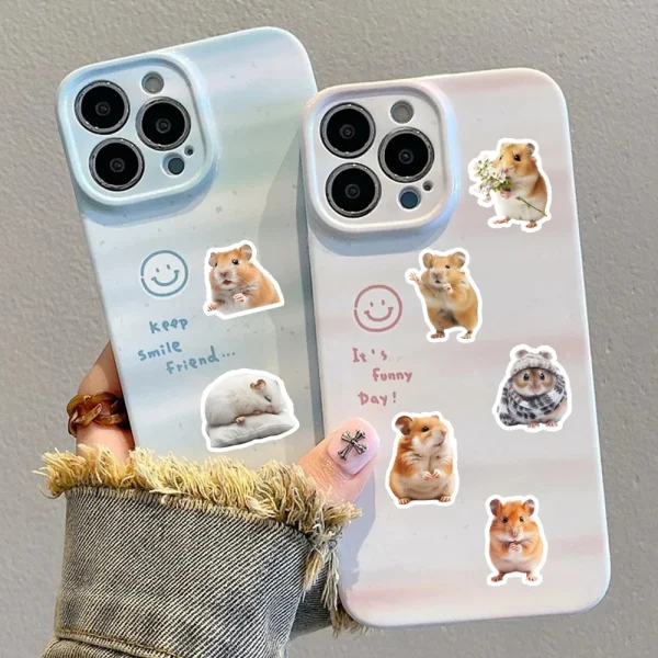 48pcs Party small gifts, small hamster stickers can be used for wall tabletop cups and other decorations, party small stickers 4