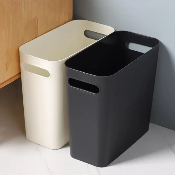 Slim Large Trash Can Wastebasket Garbage Container High-Capacity for Bedroom Kitchen Office Storage Bin Orange 2