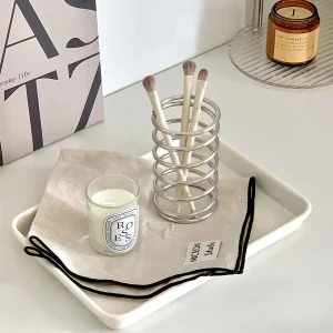 Stainless Steel Toothbrush Holder Metal Bathroom Accessories Tool for Toothpaste Makeup Brush Storage Rack Home Decoration 1