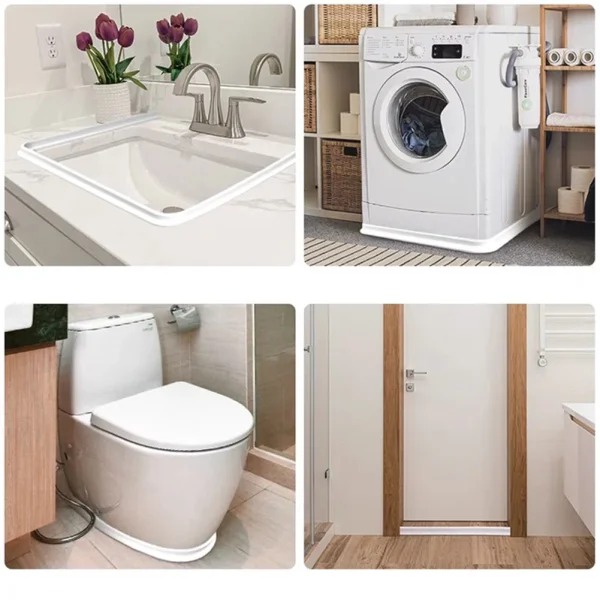 1-2M Bathroom Water Stopper Silicone Retaining Strip Water Shower Dam Flood Barrier Dry And Wet Separation Blocker Accessories 5
