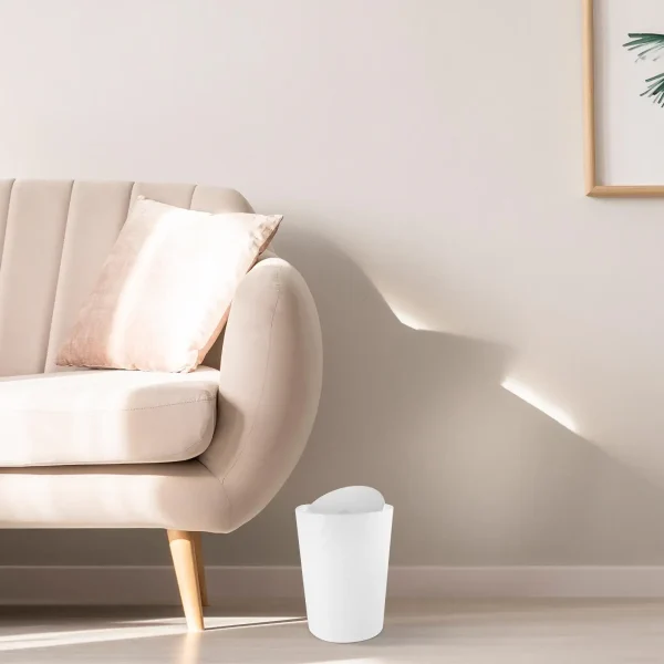 10L White with Lid for Bathroom Trash Can Bathroom Office Bedroom Living Room Home Waste Bins Waste Bins Garbage Containers 2