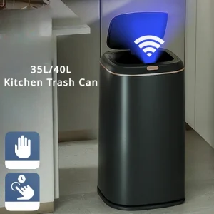 35/40L Smart Sensor Trash Can Large Capacity Induction Trash Bin Electric Touchless Wastebasket For Kitchen Bathroom 1