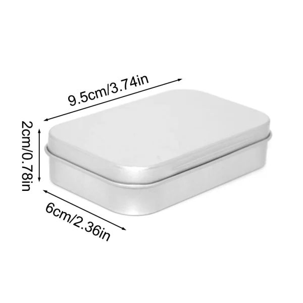 Metal Rectangular Empty Mini Tin Box Tinplate Push Candy Pill Cases Bins Jar Hinged Containers Small Organizer Storage Box 2