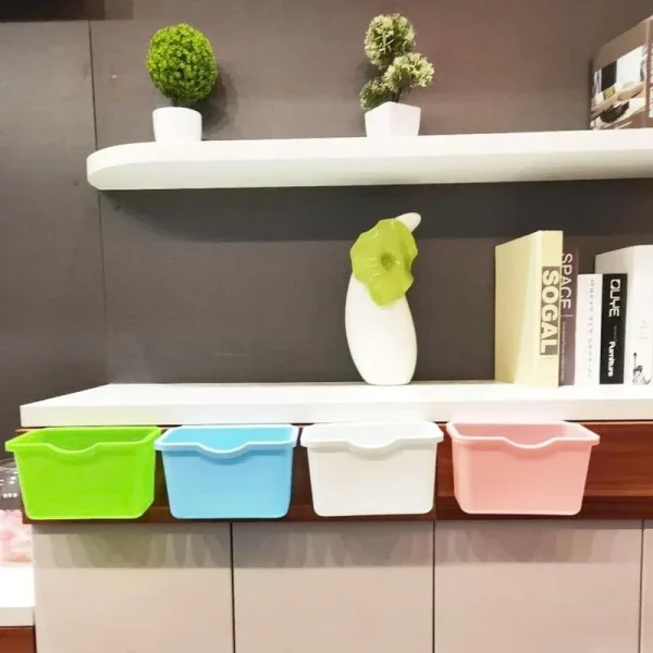 Kitchen Cabinet Door Hanging Trash Garbage Bin Can Rubbish Container Mini Waste Bins Household Rubbish Cleaning Tool Dustbin 6