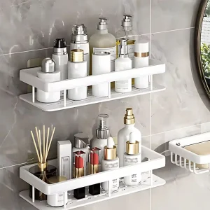1/2/3pcs No Drill Wall Bathroom Shelf Aluminum Alloy Shampoo Rack Makeup Storage Organizer Shower Shelf Bathroom Accessories 1