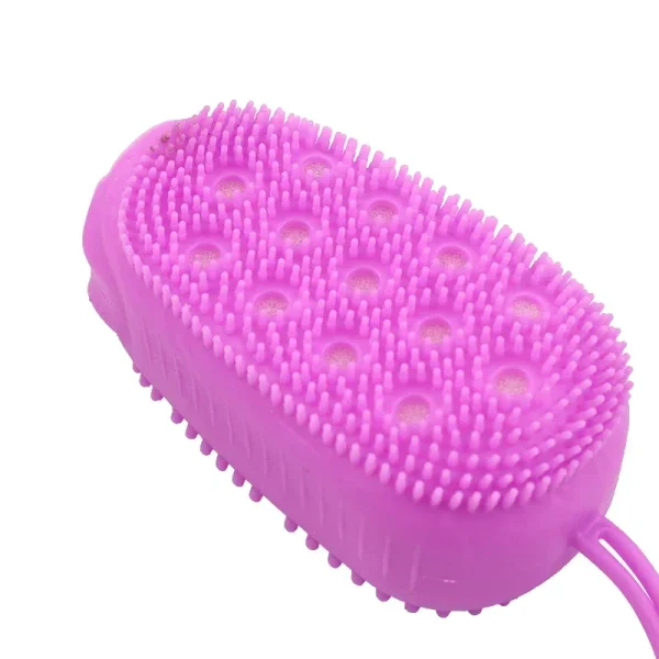 Silicone Body Scrubber Shower Exfoliating Scrub Sponge Bubble Bath Brush Massager Skin Cleaner Cleaning Pad Bathroom Accessories 6