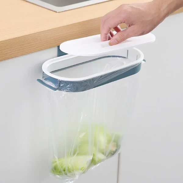 Garbage Bag Holder Kitchen Cabinet Door Basket Hanging Trash Can Waste Bin Garbage Rack Tool Storage Holder Kitchen Organizer 6