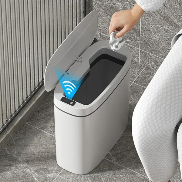 Smart Trash Can Automatic Sensor Garbage Can 14L For Bathroom Kitchen Toilet Garbage Waterproof Trash Bin Garbage Tin Smart Home 3