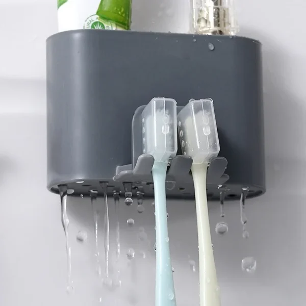 Bathroom Toothbrush Toothpaste Holder Wall Mounted Shaver Hanger Hook Cup Storage Rack Comb Cleaning Cream Organizer Holder 4