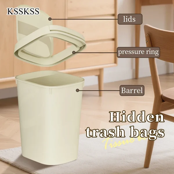 Foot Pedal Trash Can Waterproof Bathroom Waste Bins with Lid For Bathroom Kitchen Toilet Wastebasket Smart Home 5