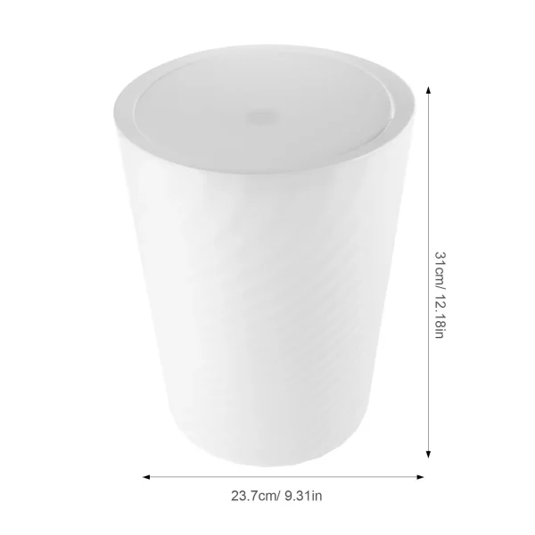 10L White with Lid for Bathroom Trash Can Bathroom Office Bedroom Living Room Home Waste Bins Waste Bins Garbage Containers 6