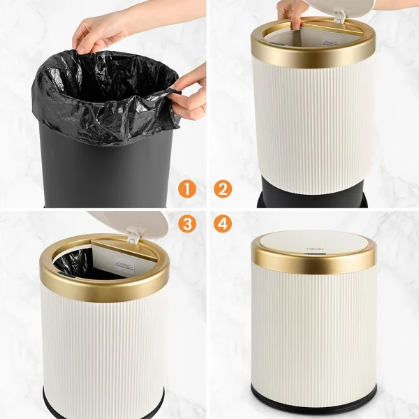 Home Kitchen Trash Can with Lid，3.5 Gallon Motion Sensor Waterproof Bathroom Garbage Can, Smart Plastic Trash Bins for Office 5