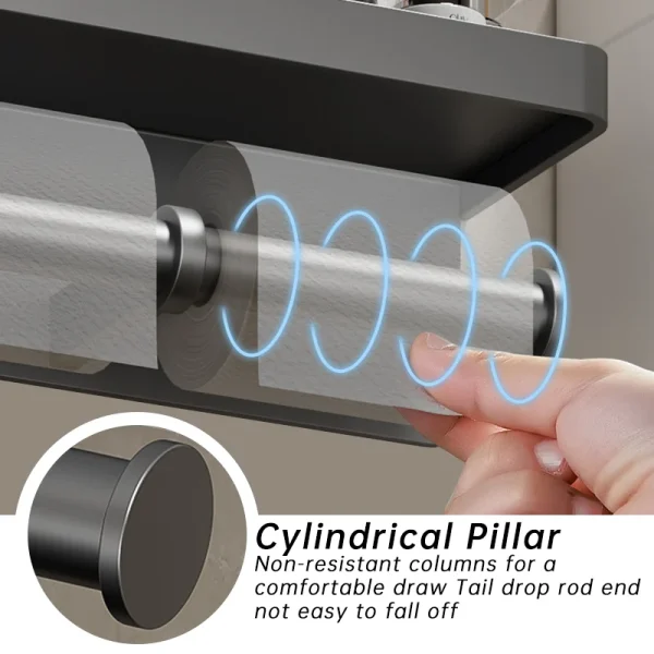 Toilet Paper Holder Wall-Mounted Aluminum alloy Toilet paper holder tissue rack Bathroom tissue holder Bathroom Accessories 4