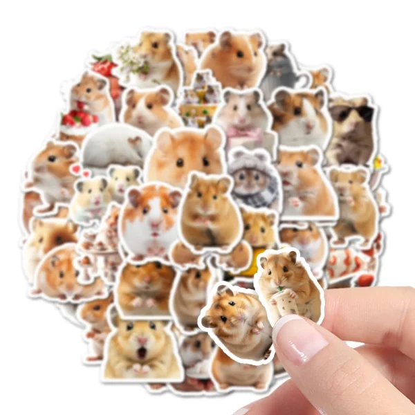 48pcs Party small gifts, small hamster stickers can be used for wall tabletop cups and other decorations, party small stickers 3
