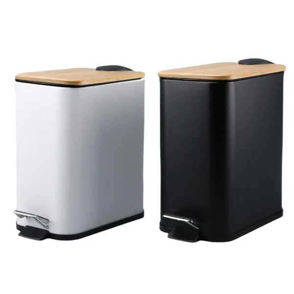 Step Trash Can with Lid Odorless Waterproof Kitchen Wastebasket Foot Pedal Garbage Bin for Living Toilet Entryway Restroom Home 1