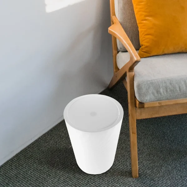 10L White with Lid for Bathroom Trash Can Bathroom Office Bedroom Living Room Home Waste Bins Waste Bins Garbage Containers 5