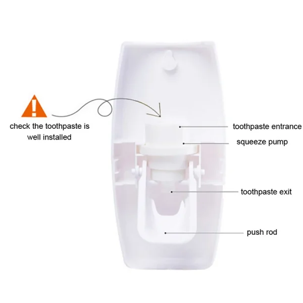 1 Set Toothbrush Holder Automatic Toothpaste Dispenser Wall Mounted Dustproof Toothbrush Organizer Bathroom Toothpaste Squeezer 3