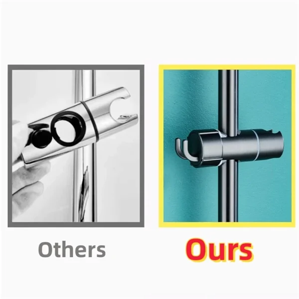 ABS Adjustable Shower Head Holder Shower Holder Clamp Showerhead Rail Slide Bracket Bathroom Accessories Rotation Hook Design 5