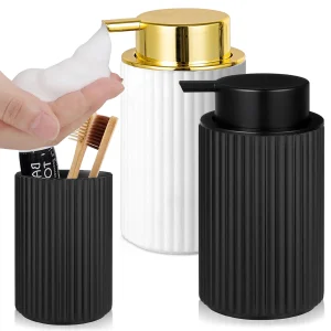 Foaming Soap Dispenser Black Foam Hand Soap Dispenser for Bathroom&Kitchen Hand and Dish Liquid Foaming Pump Bottle 1