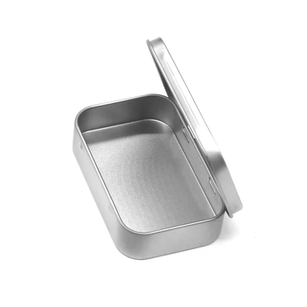 Metal Rectangular Empty Mini Tin Box Tinplate Push Candy Pill Cases Bins Jar Hinged Containers Small Organizer Storage Box 2