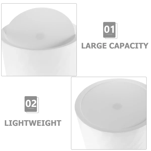 10L White with Lid for Bathroom Trash Can Bathroom Office Bedroom Living Room Home Waste Bins Waste Bins Garbage Containers 4