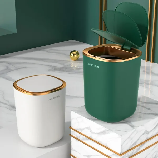 Waterproof Bathroom Smart Sensor Trash Can 12L Garbage Bucket automatic Trash Bin For kitchen Toilet Wastebasket Smart Home 3