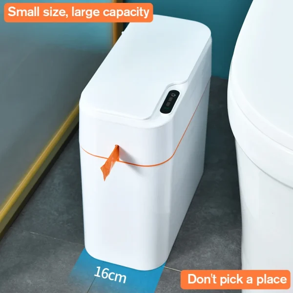 New Induction Trash Can Smart Sensor Garbage Bin Automatic Sealing 18L Kitchen Bathroom Waterproof Large Privacy Trash Bin 3