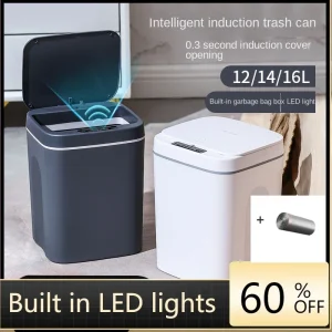 16L Smart Trash Can Automatic Sensor Dustbin Electric Waste Bin Waterproof Wastebasket For Kitchen Bathroom Recycling Trash 1