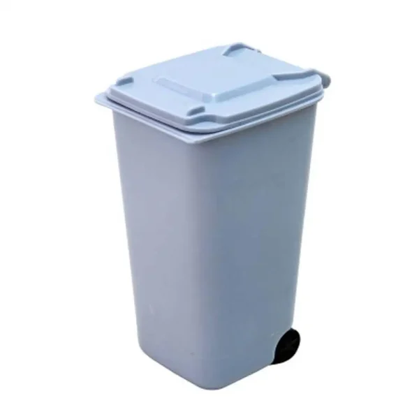 Mini Trash Can Desktop Garbage Bin Wheelie Trash Can Storage Bin Desktop Bin Small Trash Can Tube Kids Desk Waste Dustbin 5