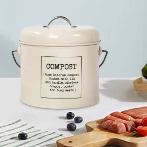 Kitchen Trash Can Trash Bin With Lid Garbage Can for Cabinet Under Sink Waste Garbage Compost Bin Tabletop Rubbish Container 1