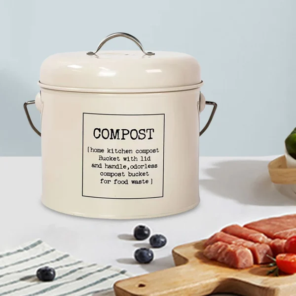 Kitchen Trash Can Trash Bin With Lid Garbage Can for Cabinet Under Sink Waste Garbage Compost Bin Tabletop Rubbish Container 1
