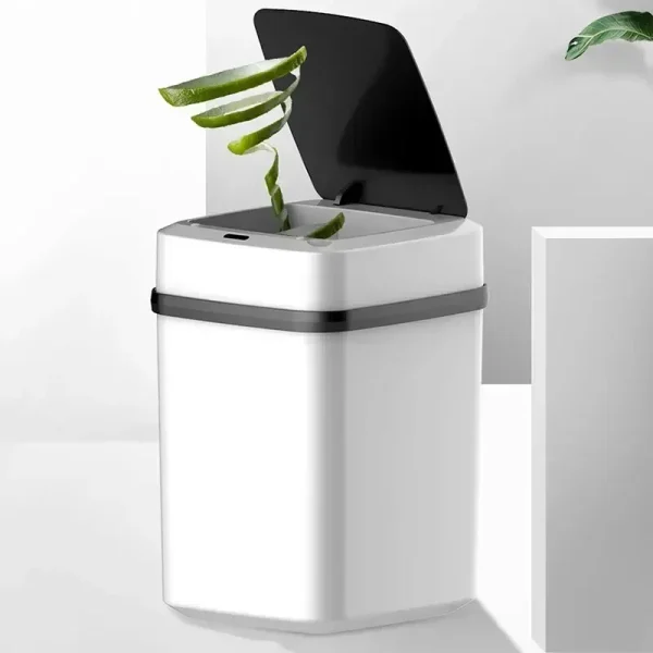 Hot Kitchen Trash Bin 13L Bathroom Touch Trash Can In The Toilet Smart Garbage Bucket Waste Bins Dustbin Smart Trash Can Kitchen 5