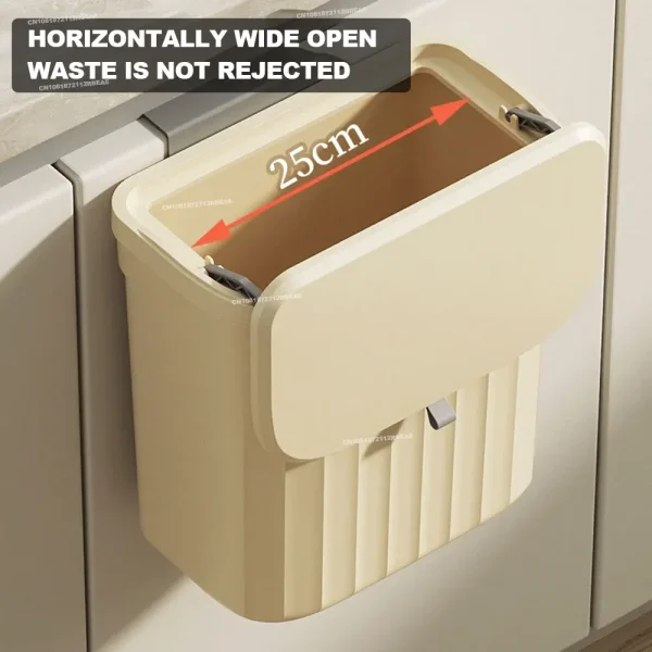 8.5L/12L Kitchen Trash Can Wall Mounted Hanging Trash Bin with Lid Garbage Can for Cabinet Under Sink Waste Garbage 3