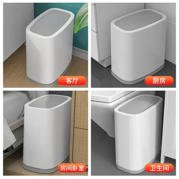 13L Toilet Trash Bins Home Trash Can Kicthen Bathroom Toilet Sewn with Lid Trash Can Practical Light Luxury Bedroom Trash Bin 6