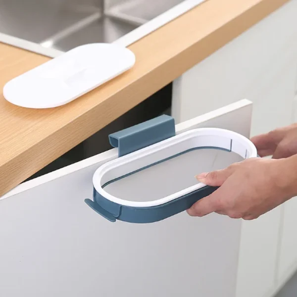 Garbage Bag Holder Kitchen Cabinet Door Basket Hanging Trash Can Waste Bin Garbage Rack Tool Storage Holder Kitchen Organizer 4