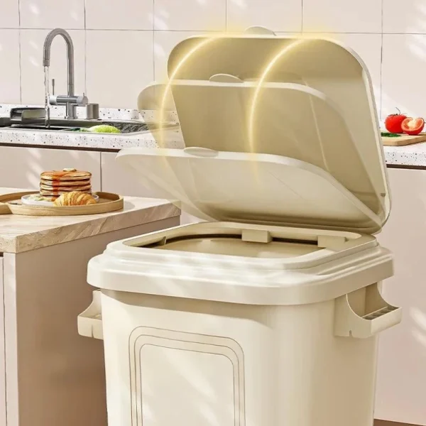 Large capacity kitchen garbage bin with high cover, modern style household living room garbage bin,courtyard outdoor garbage bin 4