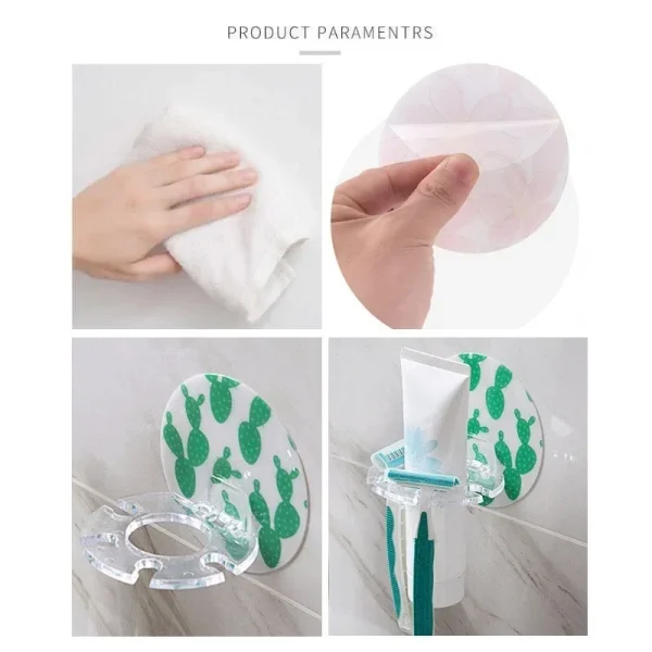New Style Plastic Toothbrush Holder Toothpaste Storage Rack Toothbrush Dispenser Toothbrush Holder Wall Bathroom Accessories 2