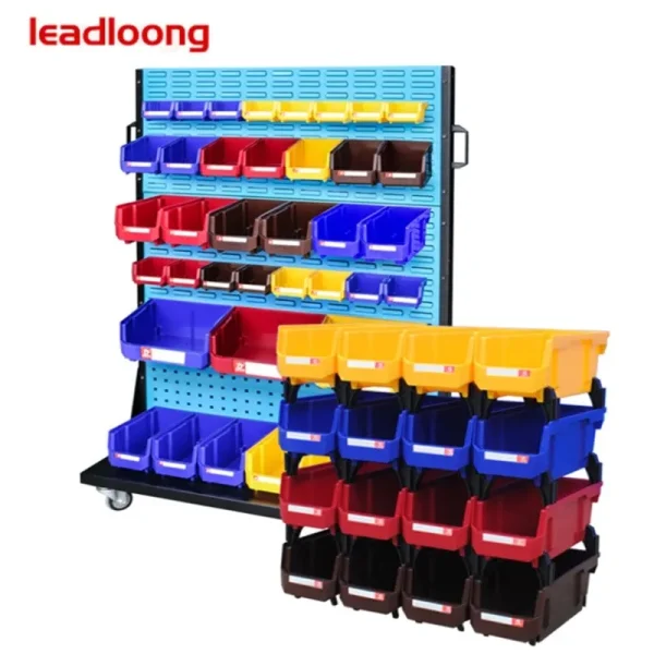 Plastic Stackable Storage Bins Screw Storage Boxes Stackable Bin Parts Storage Organizer Garage Storage Bins (9pcs) 2