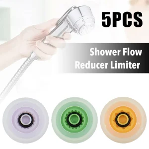 5 Pcs Shower Flow Reducer Limiter Set Water Saving 4, 6, 7 L/Min Hose Restrictor For Adapter Bathroom Accessories 1
