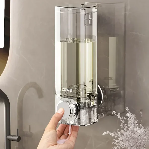 Wall-Mounted Soap Dispenser No-Drill Suction Cup Plastic Lead-Free Independent Installation Bathroom Accessories Battery-Free 4