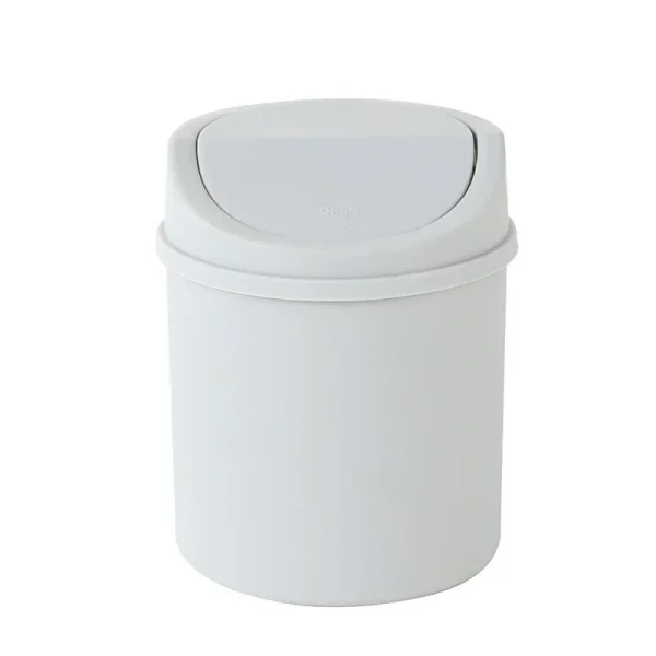Mini Waste Bin Trash Can Desktop Garbage Basket Table Roll Swing Lid Small Scissors Pencil Household Office Storage Accessories 6