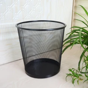 Iron Mesh Waste Bin Garbage Basket Home Office Trash Can Dustbin Sundries Storage Basket Box Bathroon Cleaning Bedroon Waste Bin 1