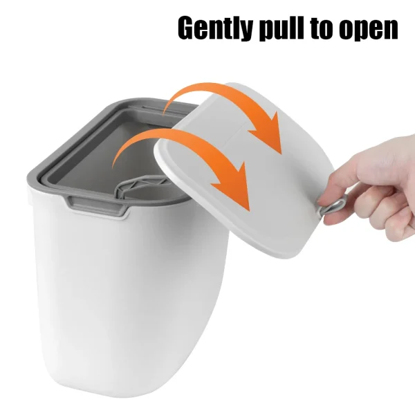 Wall Mounted Kitchen Cabinet Door Dustbin 7L Garbage Cans For Kitchens Hanging Trashs Can With Lid Waste Bin Counter Bins 5