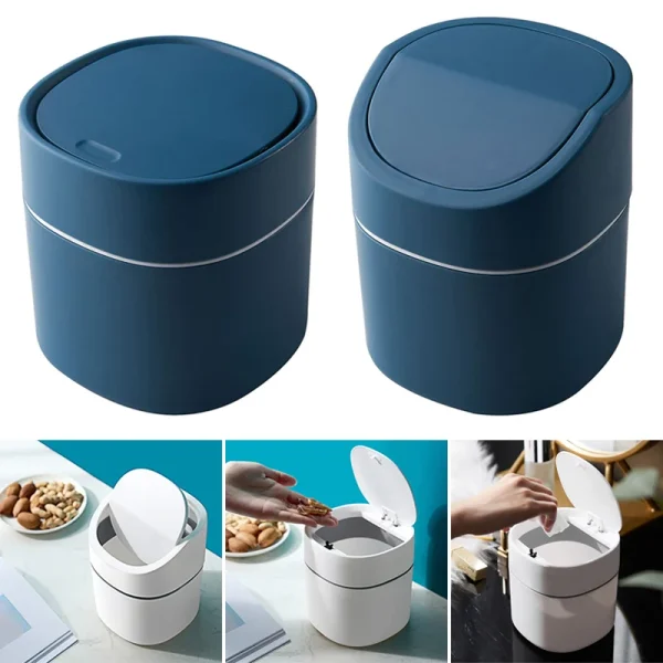 Mini Desktop Multifunctional Trash Can Home Car Storage Bucket Accessories With Lid Garbage Bin Nordic Style Living Room Office 3