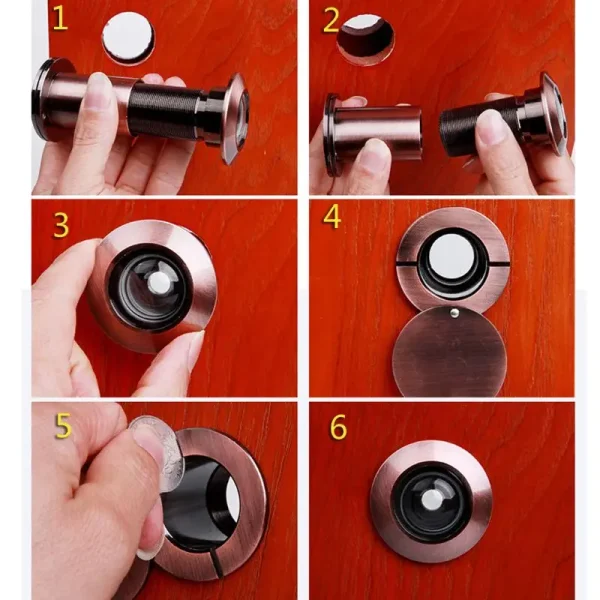 63HA Anti-pry Peephole Security Door Viewer Adjustable Front Door Peephole with Anti-peeping Back Cover Door Hardware 5