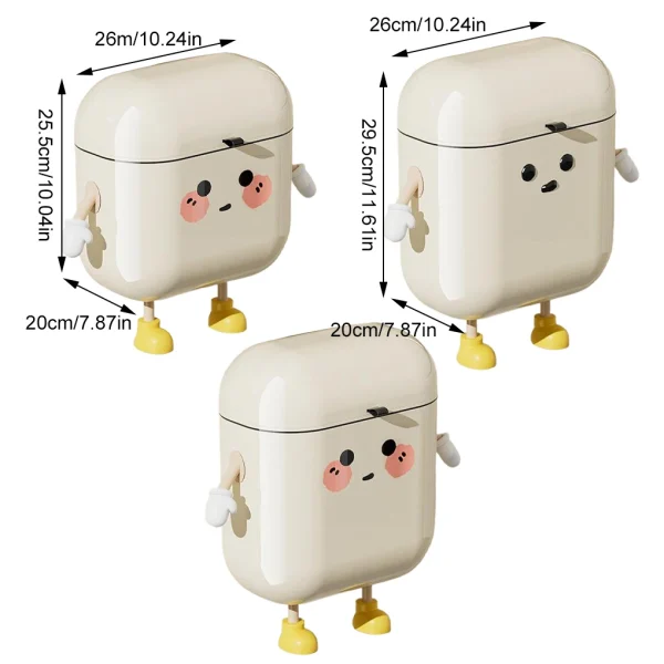 9/12L Hanging Trash Can For Kitchen Bathroom Made Of Durable ABS Plastic Easy To Clean Top Cover Prevents Odors Bin Smooth New 6