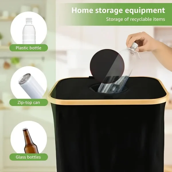 1 Bottle Collector, Odor Suppression Trash Can, Recycling Bin, Laundry Basket, Foldable, With Inner Bag 5