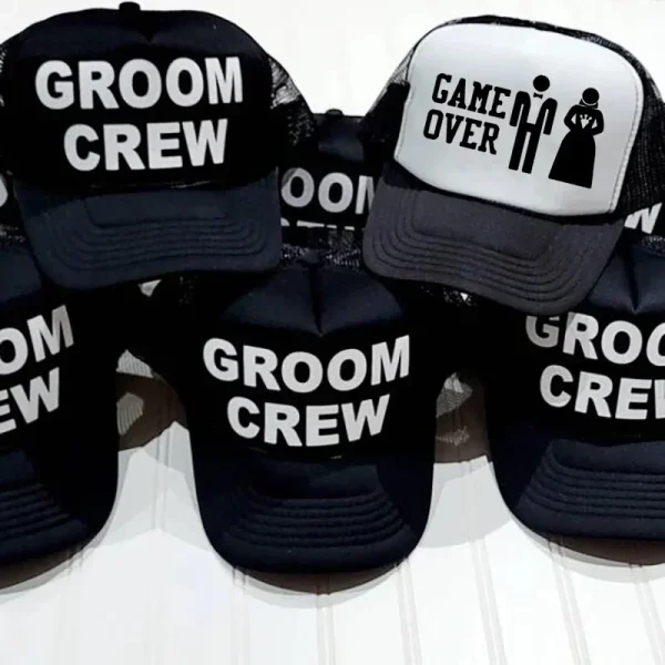 Groom Crew Game over Hat Guys Bachelor Party Video Gamer Groom to be Pool Vegas Beach Vacation Wedding engagement Honeymoon gift 1